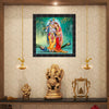 Radha Krishna Frame with God Sparkle Picture  Black Rectangular Shape