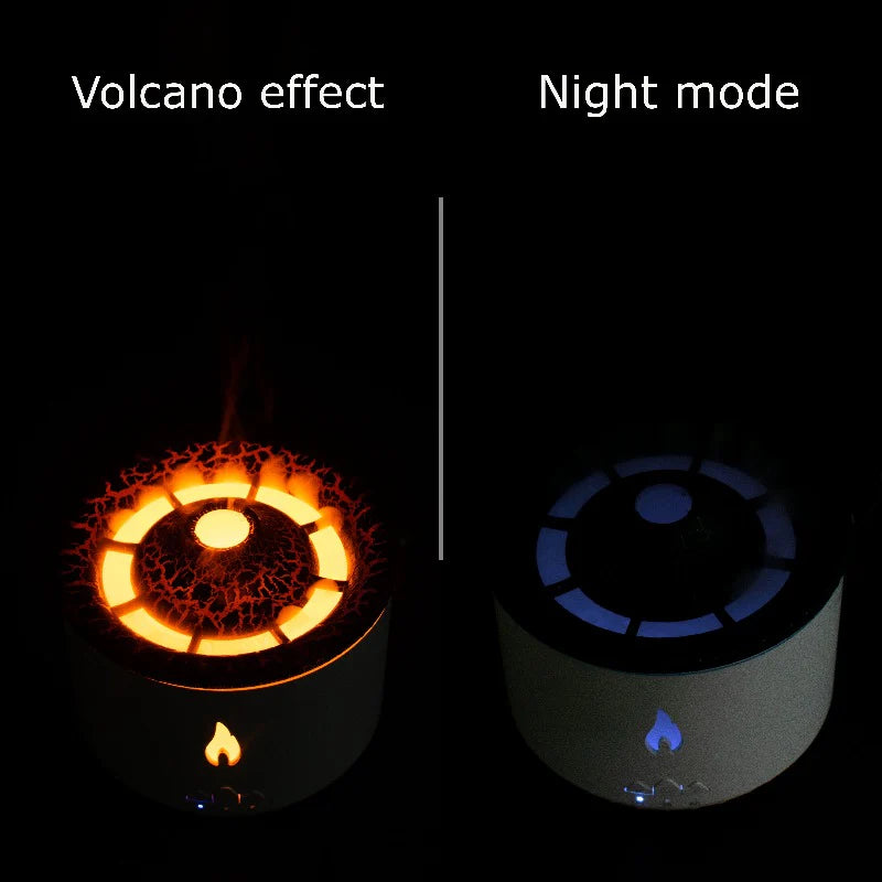 Volcano Eruption Effect Portable Humidifier with Pack of 2 Aroma Oil