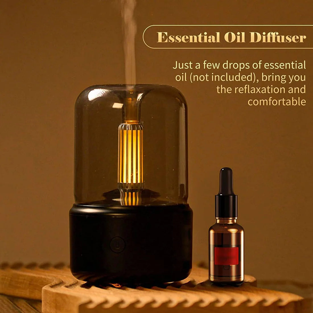 Candlelight Humidifier Cool Mist Humidifier Essential Oil Diffuser Aroma Diffuser Flame Air Diffuser