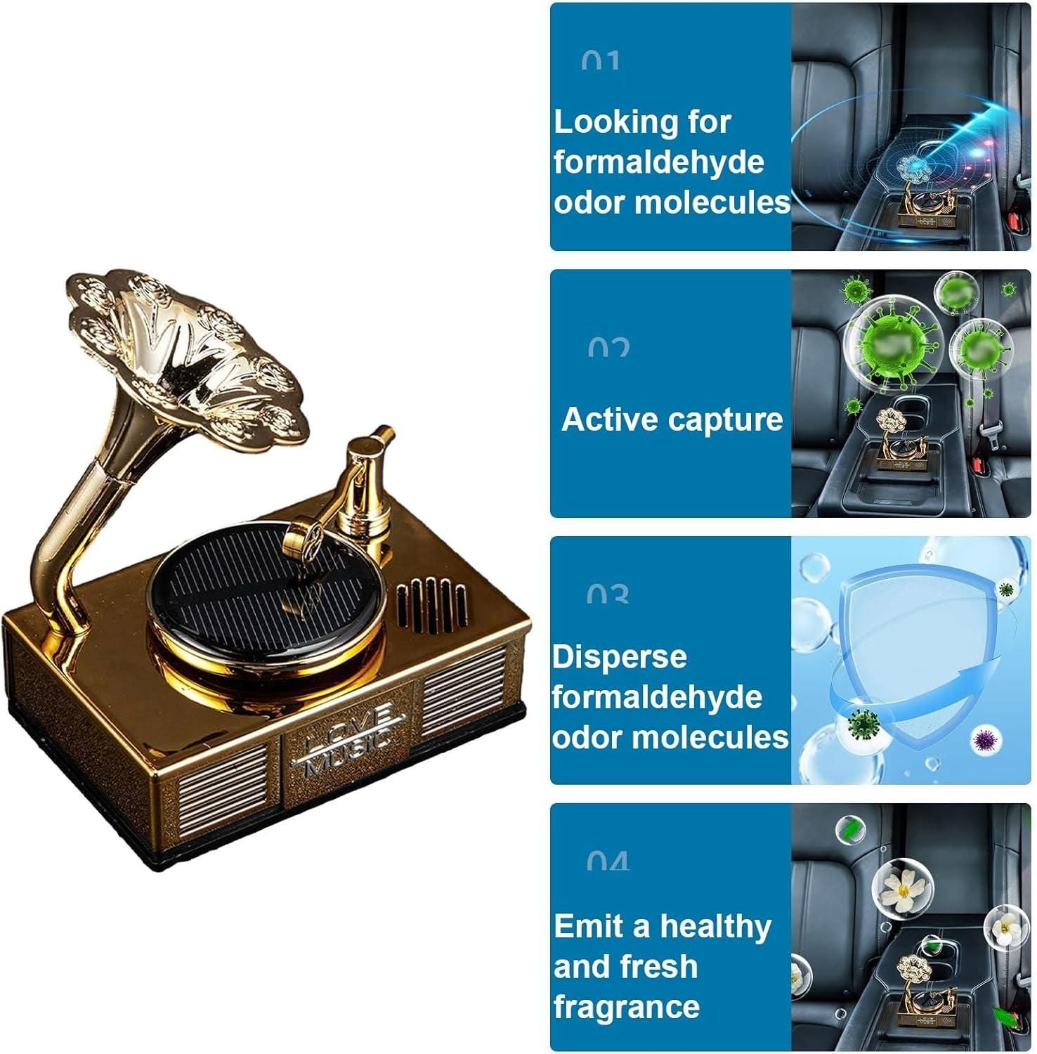 Car Vintage Phonograph Record Player Long Lasting Fragrance