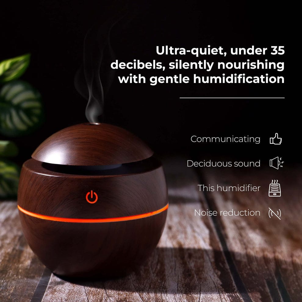 Wooden Cool Mist Humidifiers Essential Oil Diffuser Aroma Air Humidifier with 2 Pack of Aroma Oil